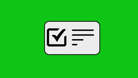 Animated checklist icon drawing on white card with green screen background .. Vidéo 346497193