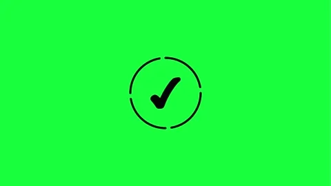 Animated checkmark on green screen for video verification Stock Footage 331502480