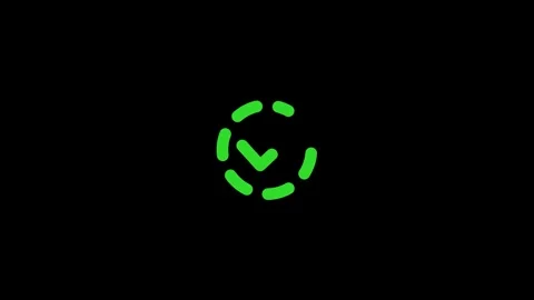Animated checkmark icon with a dashed circle for success and completion Stock Footage 321990537