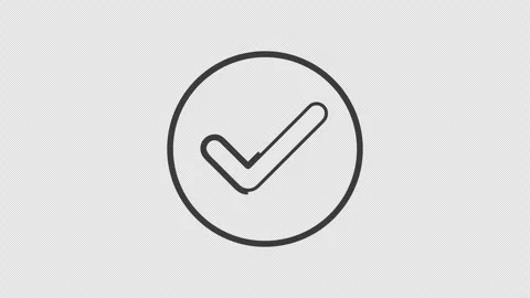 Animated Checkmark Tick Icon Success Approved Done Okay Line Drawing Loop Vídeos de archivo 337253788