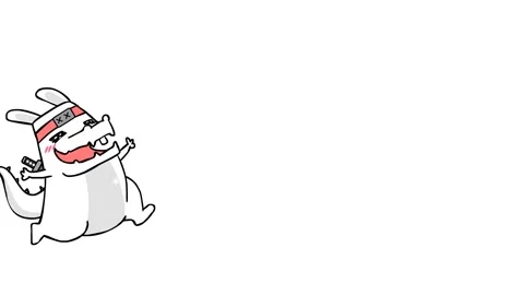 Animated Cheerful Monster on White Background Stock Footage 282772219