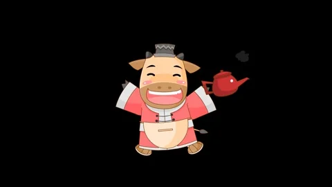 Animated Chef Dancing with Teapot Stock Footage 278343321