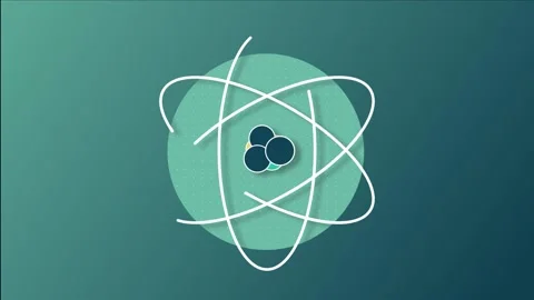 Animated Chemistry Icon - molecule. Colored animated background Stock Footage 137752407