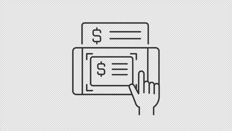 Animated cheque photo icon Stock Footage 300453942