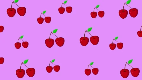 Animated cherry pattern seamless loop background video Stock Footage 299632369