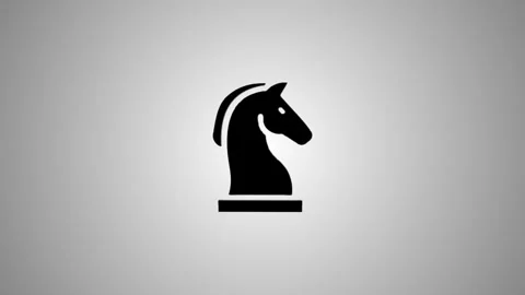 Animated chess knight icon on gradient background with 3d effect and smooth.. Stock Footage 346490904