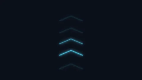 Animated Chevron Arrows Downwards Sequence on Black Background Stock Footage 336805604