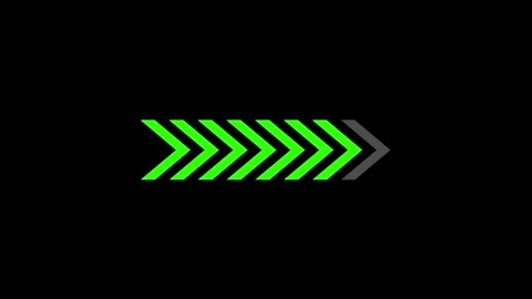 Animated chevron arrows moving forward in sequence indicating progress and .. Stock Footage 339751585