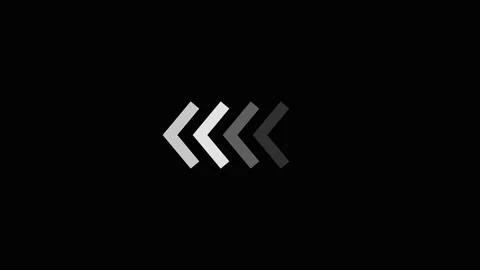Animated Chevron Arrows Moving Leftward in a Dark Digital Interface Stock Footage 340912598