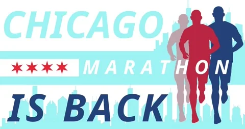 Animated Chicago Marathon Headline. Suitable to use on Sports Event Stock Footage 217388717