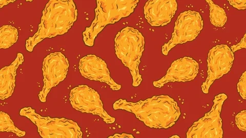 Animated Chicken Pattern Seamless Vertical Loop Stock Footage 341801240