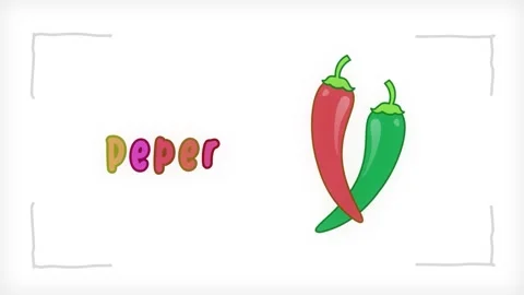 Animated Chili Pepper Names Loop Background Stock Footage 320212777