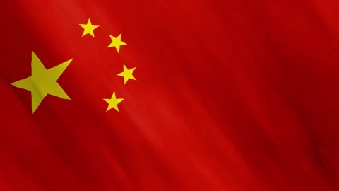 Animated China Flag Waving in the Wind Stock Footage 168414148