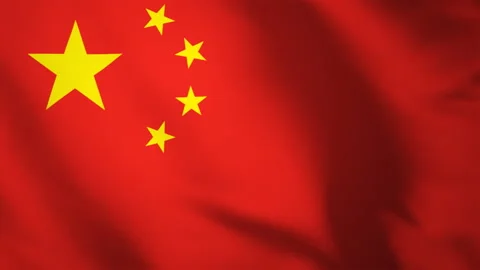 Animated Chinese Flag Waving Dramatically. Sign Of People's Republic Of China Video stock 137801032