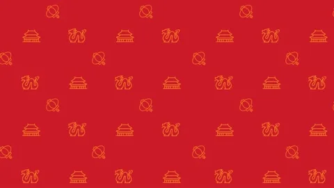 Animated chinese seamless pattern Stock Footage 213596323