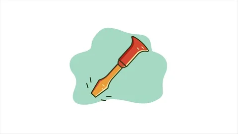 Animated of chisel motion graphic design, carpentry tool icon Stock Footage 264151265