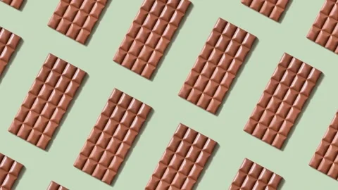 Animated chocolate bar pattern. World Chocolate Day concept Stock Footage 241114886