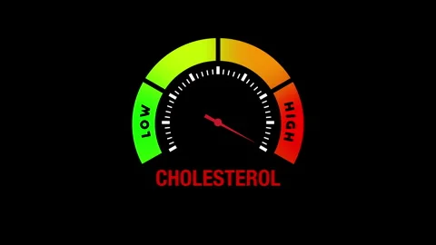 Animated cholesterol level gauge showing low, medium, and high ranges Stock Footage 324516120