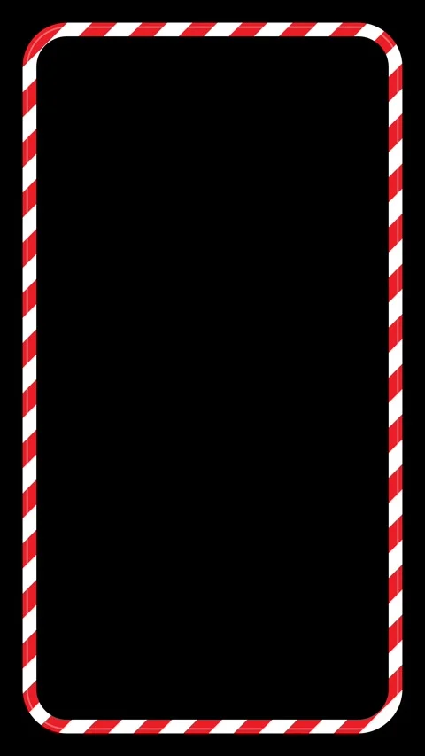 Animated Christmas frame with candy cane striped border and rounded corners Stock Footage 347869354