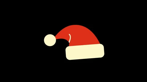 Animated CHRISTMAS HAT icons in thin line style Stock Footage 321315426
