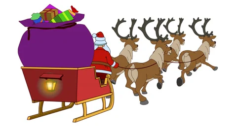 Animated Christmas Sleigh Back Stock Footage 119656054
