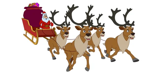 Animated Christmas sleigh loop Stock Footage 117783351
