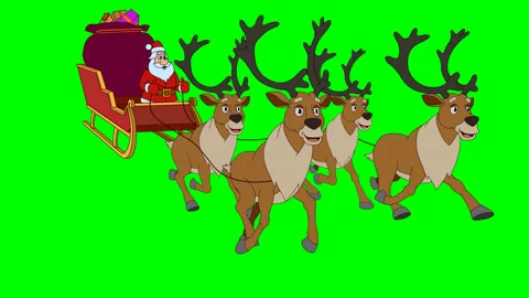 Animated Christmas sleigh loop Stock Footage 117783380