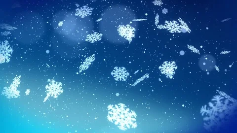 Animated Christmas Snowflakes In Winter Stock Footage 76470247