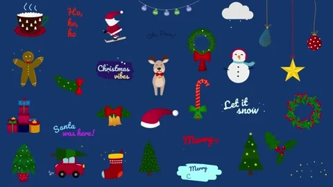 Animated christmas stickers Stock After Effects