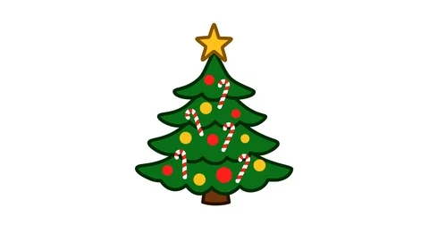 Animated christmas tree. Christmas tree with balls and a star on top. Stock Footage 117444029