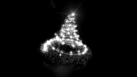 Animated Christmas tree with falling snowflakes Stock-Footage 171013565