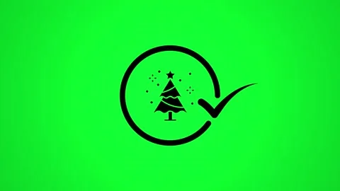 Animated christmas tree icon with festive decorations and a sparkling star,.. Stock Footage 346497947