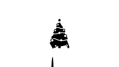 Animated christmas tree icon with lights Stock Footage 327761682