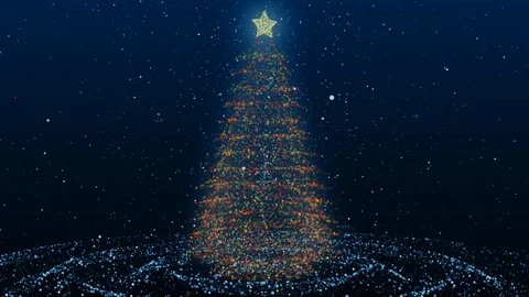 Animated Christmas Tree Seamless Background Loop with Flickering Christmas Stock Footage 121768971