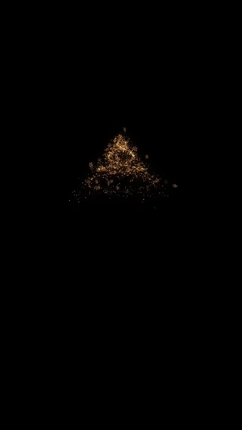 Animated Christmas Tree, Snowfall, Particles on Red Background video card. Copy Stock Footage 341912674