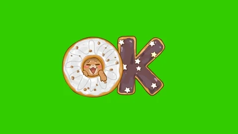 Animated Chubby Cat with Donut on Green Screen - Ideal for Video Stock Stock Footage 282778587