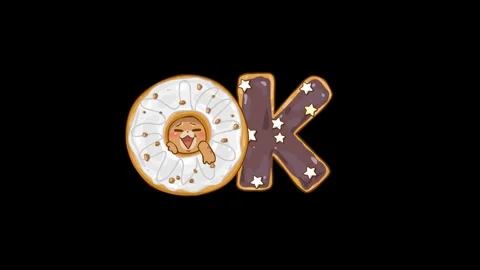 Animated Chubby Cat with Donut on Transparent Background - Perfect for Vide.. Stock Footage 282778581