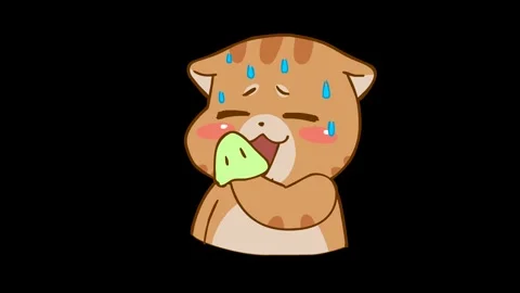 Animated Chubby Cat Feeling Distressed with Transparent Background Stock Footage 282778681