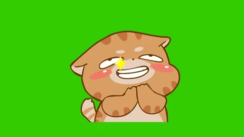 Animated Chubby Cat Laughing Mischievously - Green Screen Stock Footage 282778674