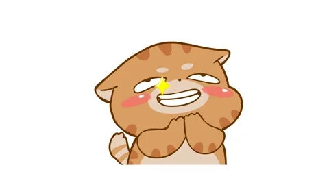 Animated Chubby Cat Laughing Mischievously - White Background Stock Footage 282778679