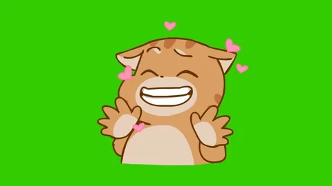Animated Chubby Cat Waving "No" on Green Screen - Adorable and Playful Anim.. Stock Footage 282778708