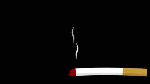 cigarette smoke animation Animated cigarette transition with moving smoke and black background