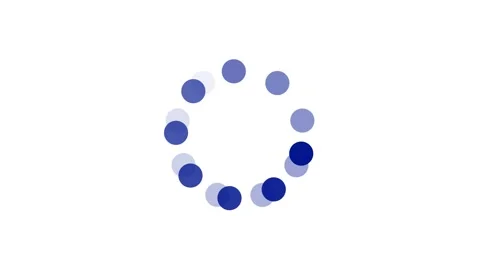 Animated circle of blue dots forming a loading or progress indicator on a w.. Stock Footage 313423288