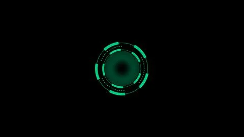 Animated circle with green lines on black background, futuristic interface,.. イラスト素材