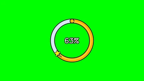 Animated Circle with Loading Bar on Chroma Key Background for Video Projects Видео 338287803
