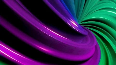 Animated circle shape composed from tree dimensional arrows, rotating, green Illustrazione stock