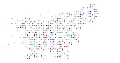 Animated Circles Build Slovenia Map Silhouette Shape Stock Footage 319388111