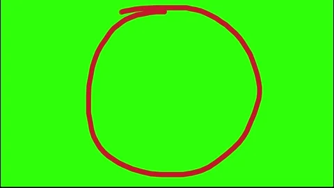 Animated circles doodle hand drawn isolated on green screen Stock Footage 280327767