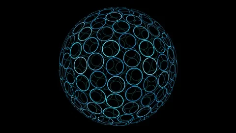 Animated circles turning in with black background Video stock 86810886