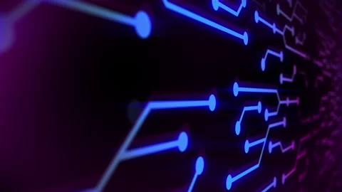 Animated Circuit Board and AI Tech Visuals Stock Footage 284307252